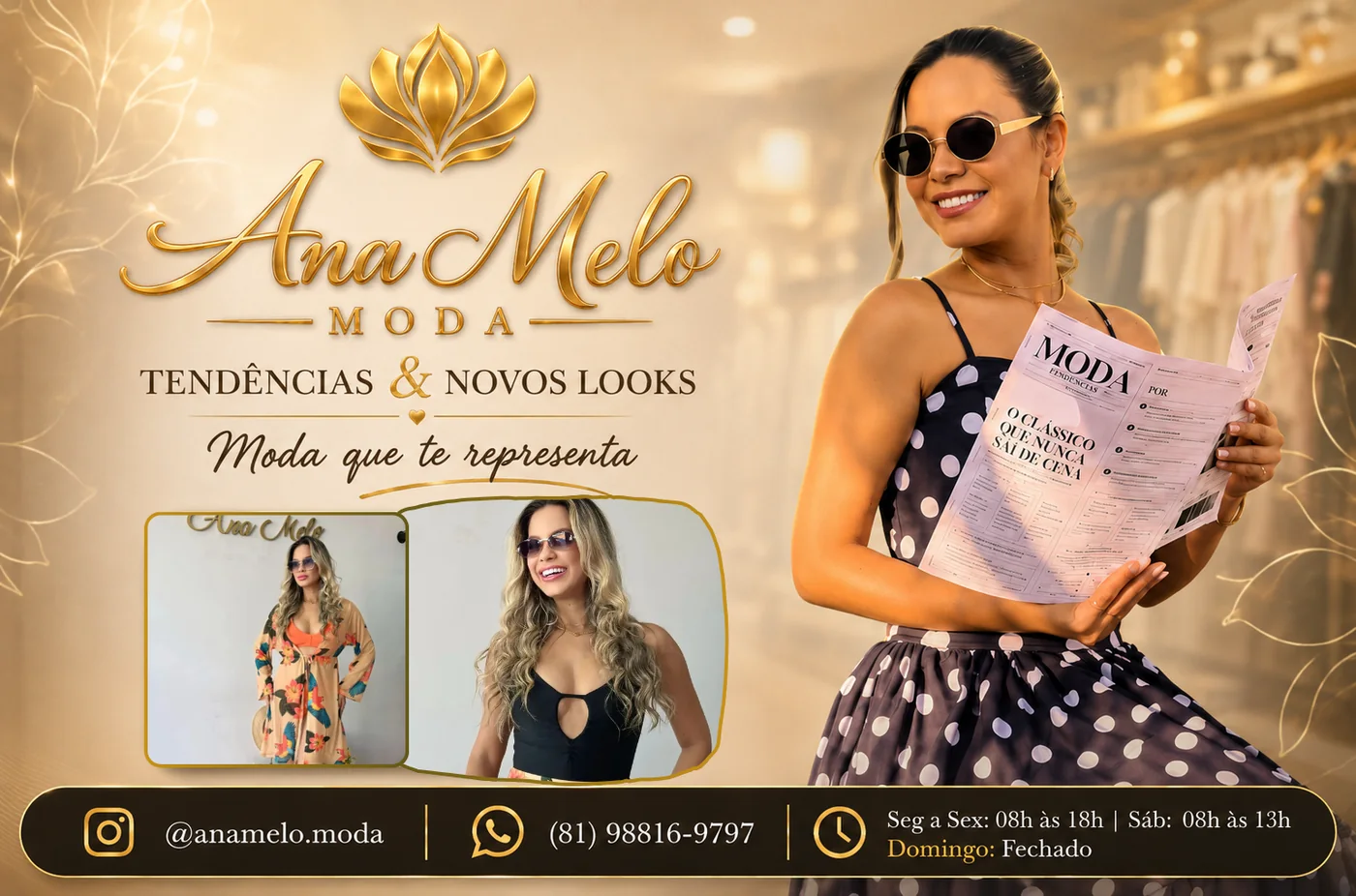 Ana Melo Moda: tendências e novos looks, moda que te representa. Contato @anamelo.moda, WhatsApp (81) 98816-9797